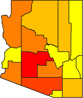 A MapViewer hatch map uses colors and fill patterns to represent data ranges or classes for each area on a map.